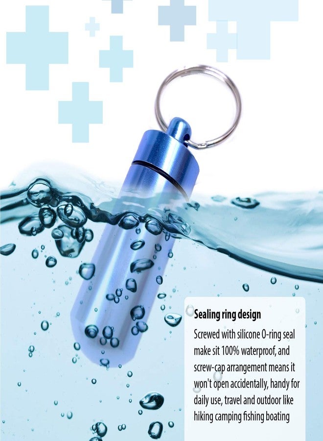 Deke Home - 5 Pack Keychain Pill Holder, Waterproof Mini Aluminum Pill Case, Portable Travel Medicine Container, Food-Grade & Pocket-Sized Pill Organizer for Emergency, Nitro Glycerin, Vitamins - Image 3